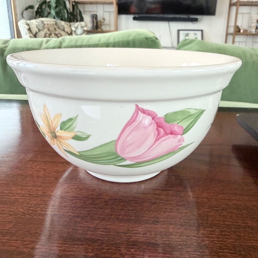 Vintage‎ Pfaltzgraff Naturewood Serving Mixing Bowl Floral Butterfly Ladybug 7"